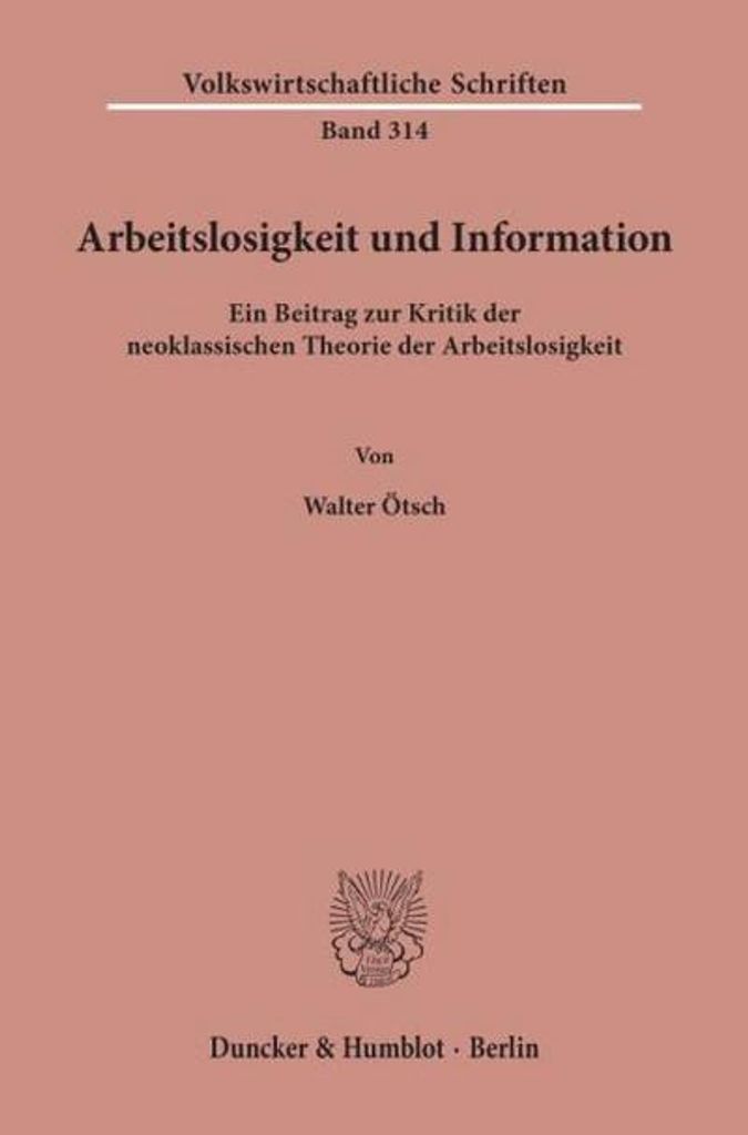 Arbeitslosigkeit und Information.