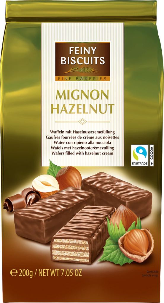 Mignon Waffeln mit Haselnusscremefüllung 200g Produktbild 