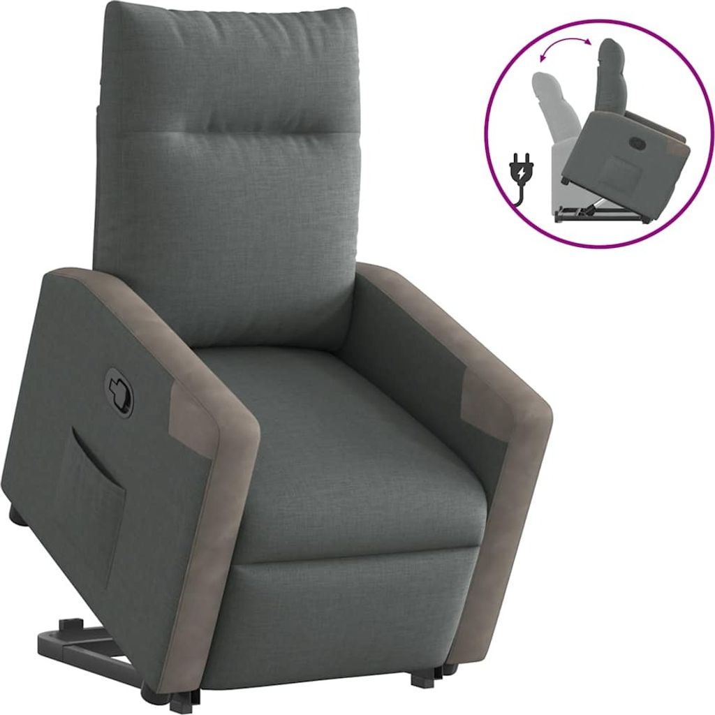 "2026 Promotion" Relaxsessel mit Aufstehhilfe - Einzelsofa - Dunkelgrau Stoff - Couchsessel CC17858