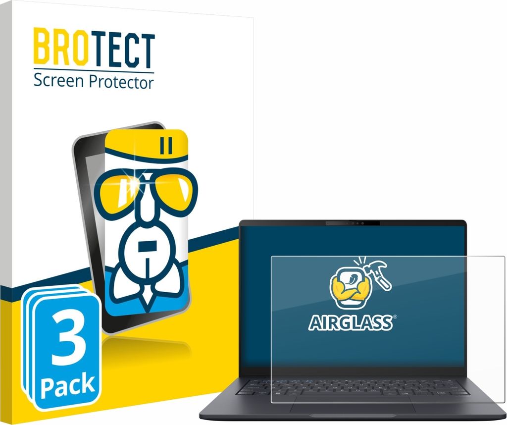 3x BROTECT Schutzglas für ASUS ExpertBook B3 B3405 Schutzfolie Panzer Folie Glas Display Schutz klar