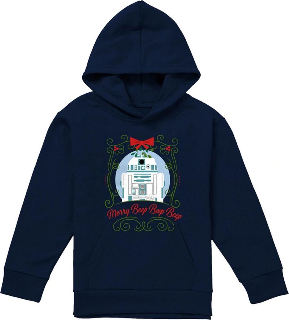 Star Wars - "Merry Beep Boop Beep" Kapuzenpullover für Kinder, weihnachtliches Design TV23868 (152-158) (Marine)