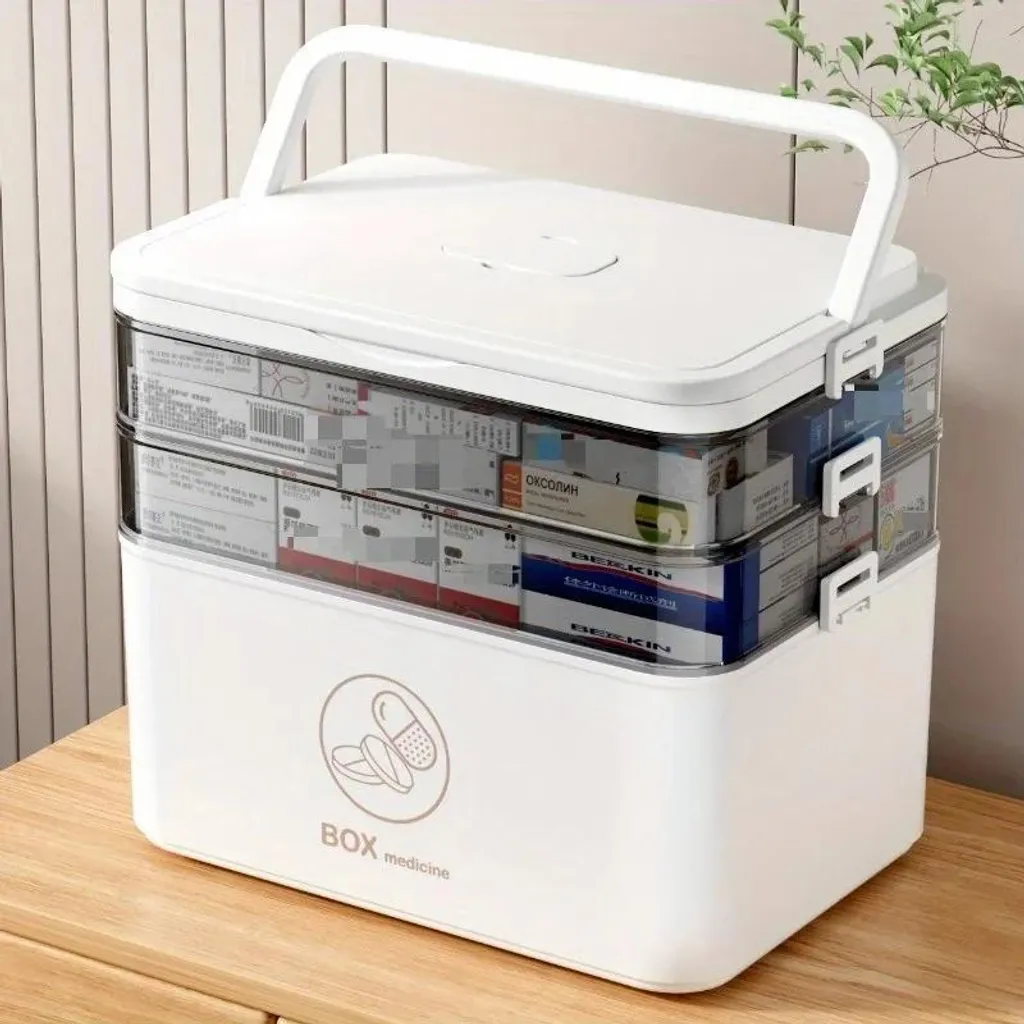 Contenitore Compatto Medicinali Plastica Bianca | Arredo Bagno Minimal - 2
