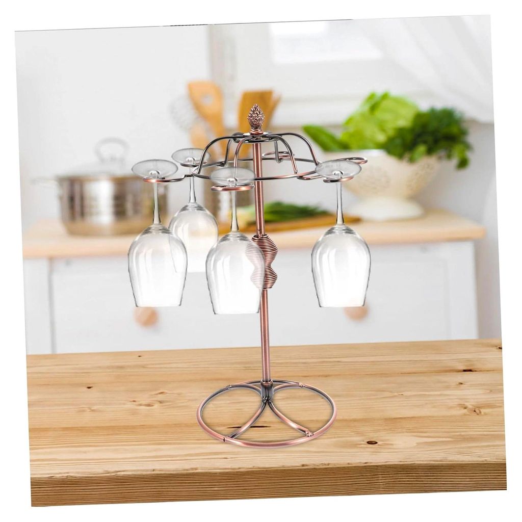 Vintage Weinglashalter aus robustem Eisen - Hängeregal für Rotweingläser, platzsparend und stilvoll für Küche, Bar und als Einzugsgeschenk