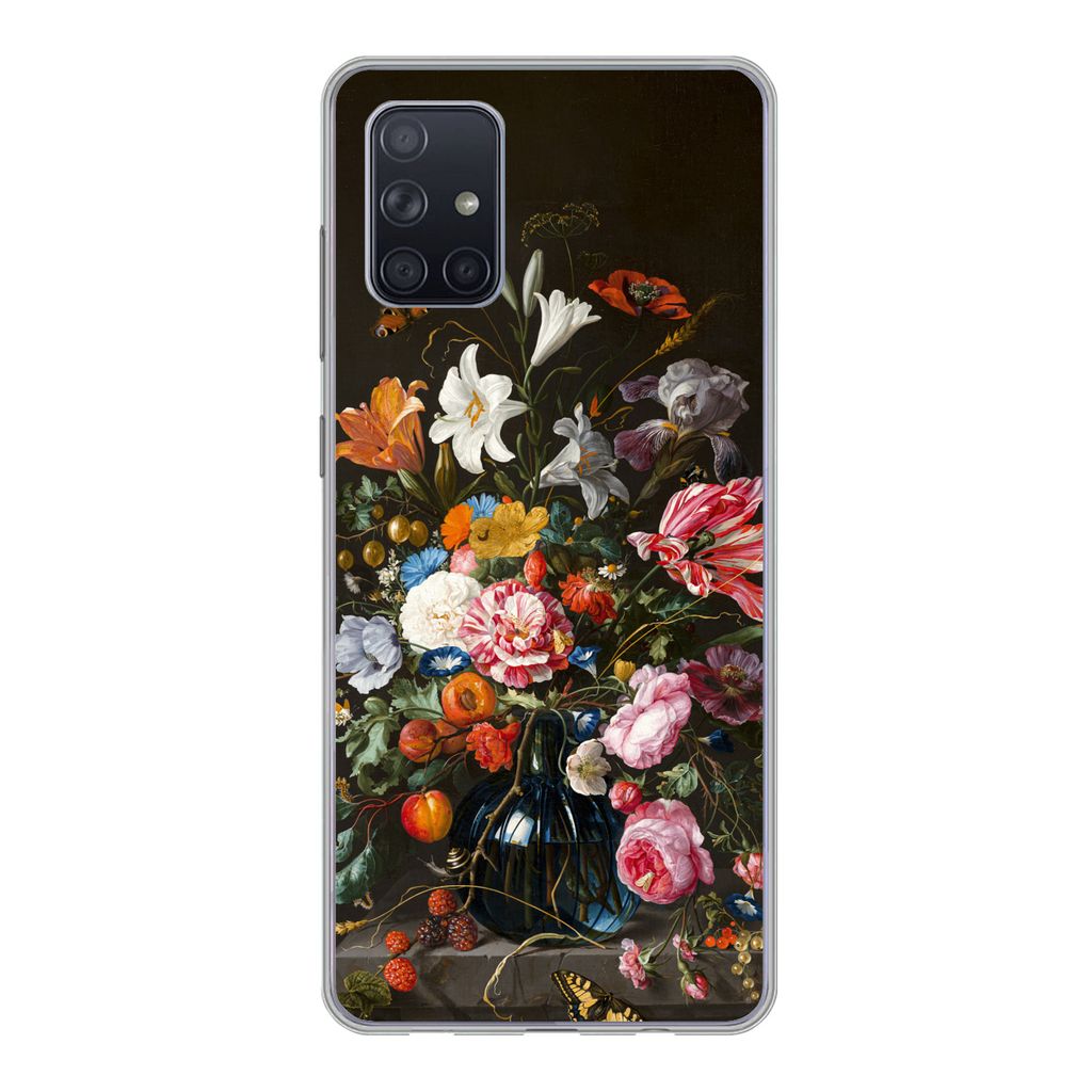 MuchoWow Handyhülle Schutzhülle Hülle für Samsung Galaxy A51 Vase mit Blumen - Jan Davidsz de Heem - Kunst Silikon Softcase Handy Hülle - Sc...