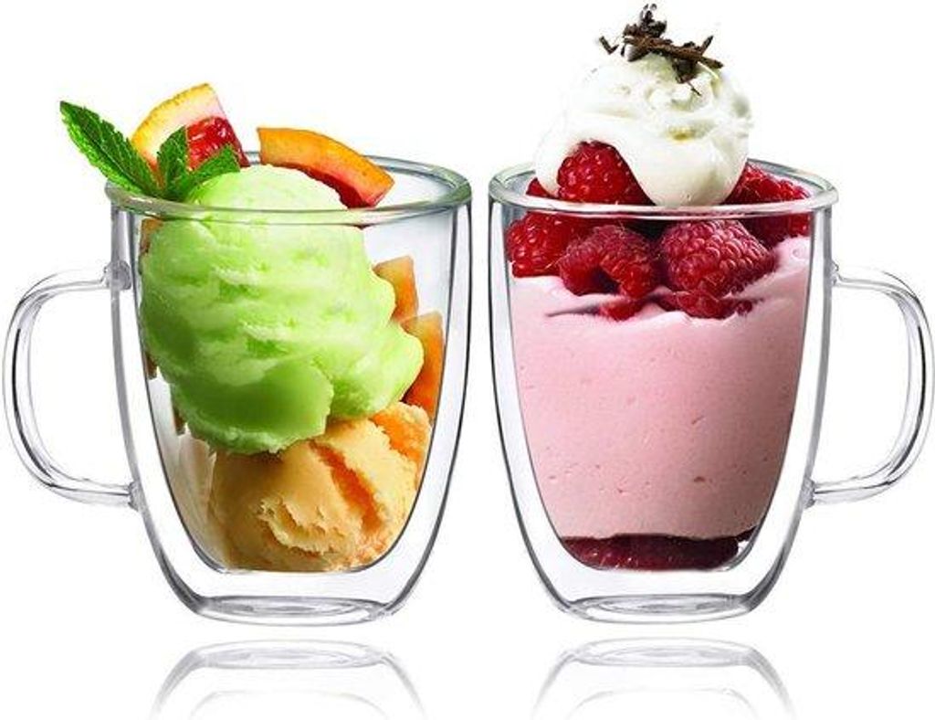 Isolierte Doppelwandbecher mit Griff, 400ml, 2er Set