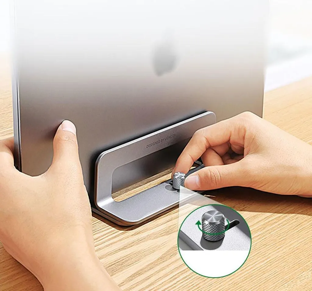 Support Vertical PC Portable Aluminium Ajustable avec Base Thermique Stable - 15