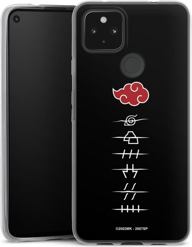 DeinDesign Slim Hülle für Google Pixel 4a 5G Silikon Case Ultra Dünn Handyhülle Naruto Shippuden Offizielles Lizenzprodukt Akatsuki