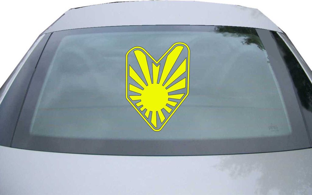 Indigos UG - Aufkleber Heckscheibe & Motorklappe DE2435 - neongelb - 600x431 mm - JDM Japan Fahrer - Auto Scheiben Fenster Heckklappe Tuning Racing...