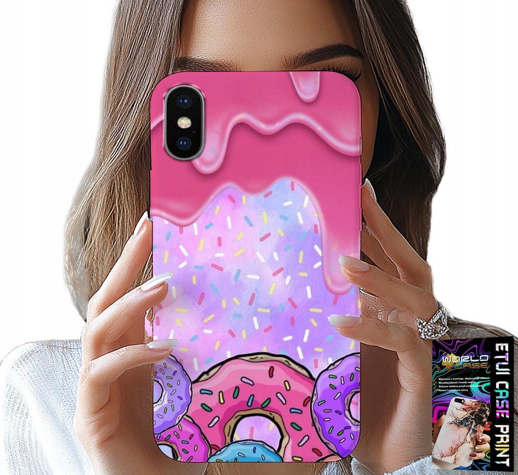 Hülle Für Iphone X / Xs - Süsse Donuts Mit Zuckerguss Im Hintergrund + Glas