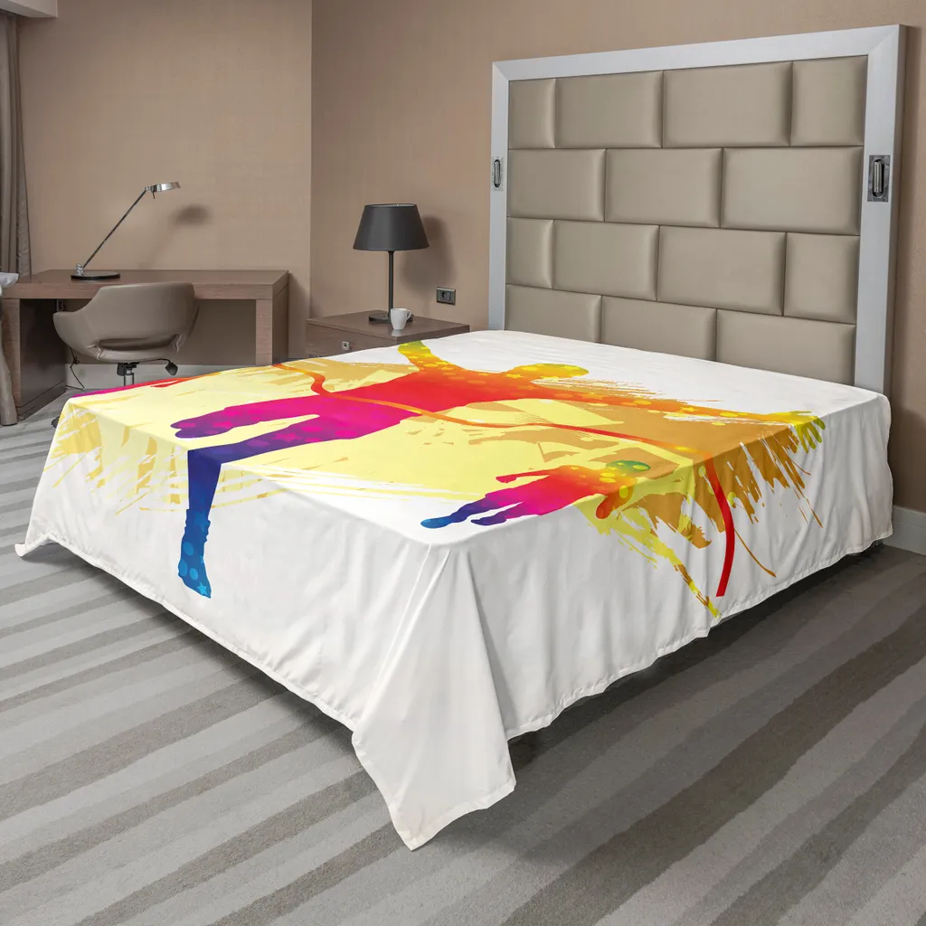 Drap Plat Doux et Confortable 266 cm Motif Silhouette Champion Fond Grunge