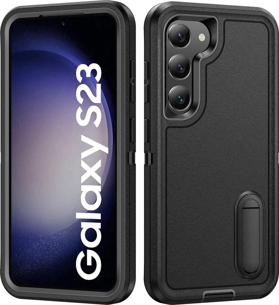 Custodia Samsung Galaxy S23 Antiurto Ibrida - 3 Strati con Kickstand