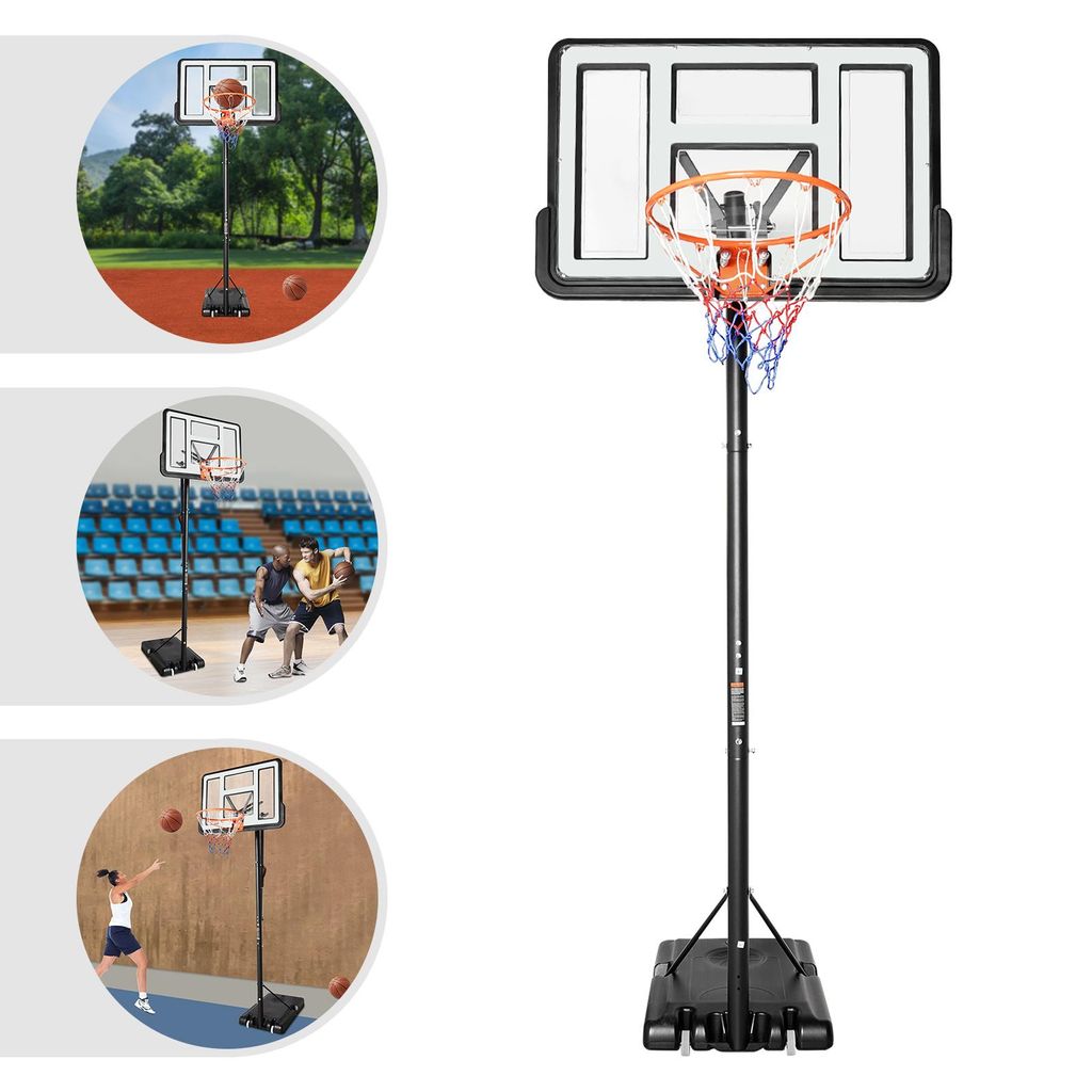 Basketballkorb-Ständer höhenverstellbarer 1.7-3.05m Tragbarer Basketball-Set Weiß
