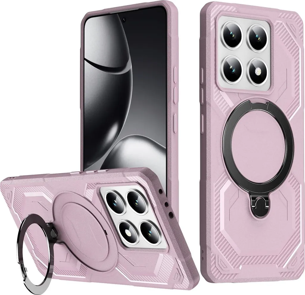 Cover Rosa Xiaomi 14T MagSafe - Phonesta IronLock con Anello Magnetico