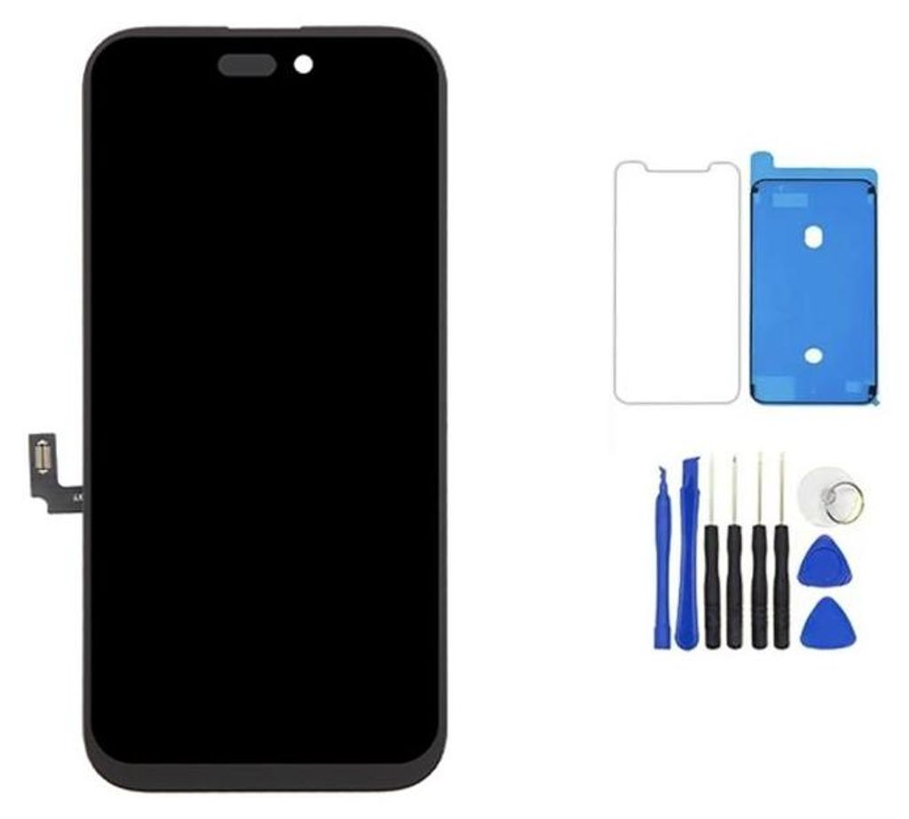 Für iPhone 16 LCD Display Touchscreen Schutzglas Schwarz Produktbild 