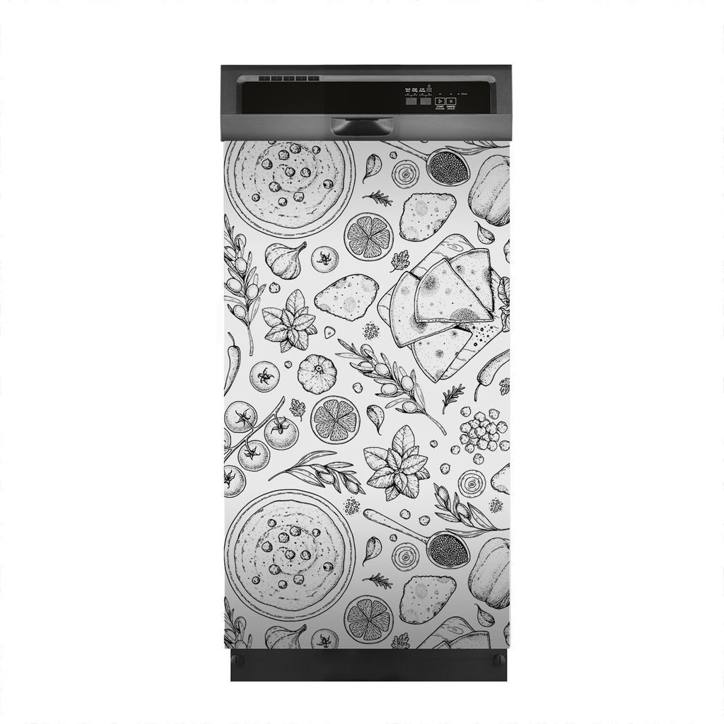 Aufkleber sticker 45x80 cm Dekorative folie Spülmaschine - Lebensmittel Kochen Gemüse