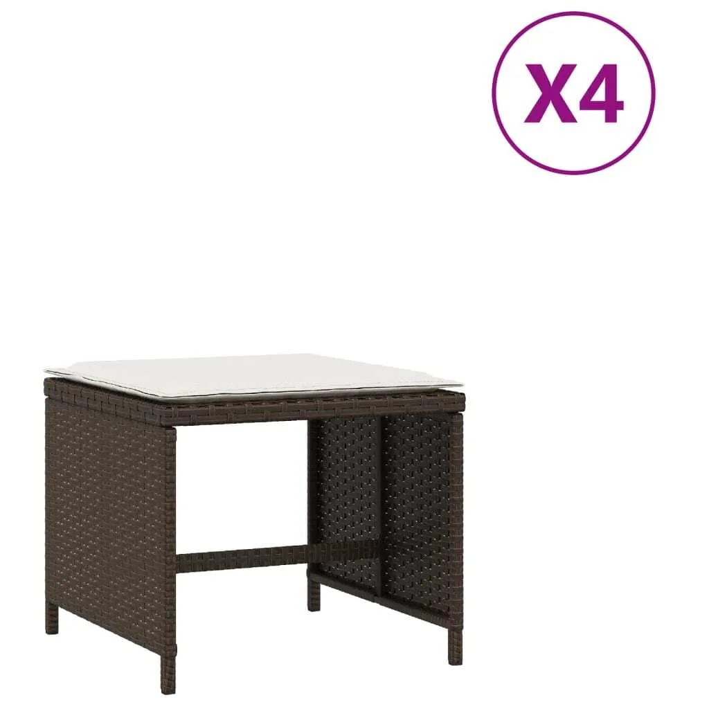 4 Sgabelli Giardino SYFAX Marroni: Comfort e Stile in Polyrattan