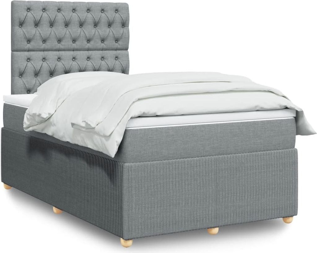 Maison Exclusive - Boxspringbett mit Matratze Hellgrau 120x190 cm Stoff