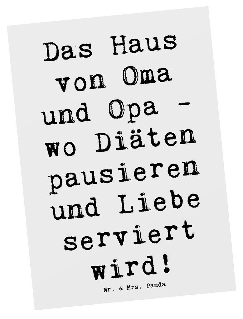 Mr. & Mrs. Panda Postkarte Spruch Großelternliebe - Weiß - Geschenk, Weihnachten, Lächeln, Liebe, bildkarte, Weisheit, Postkarten, Großeltern, ...