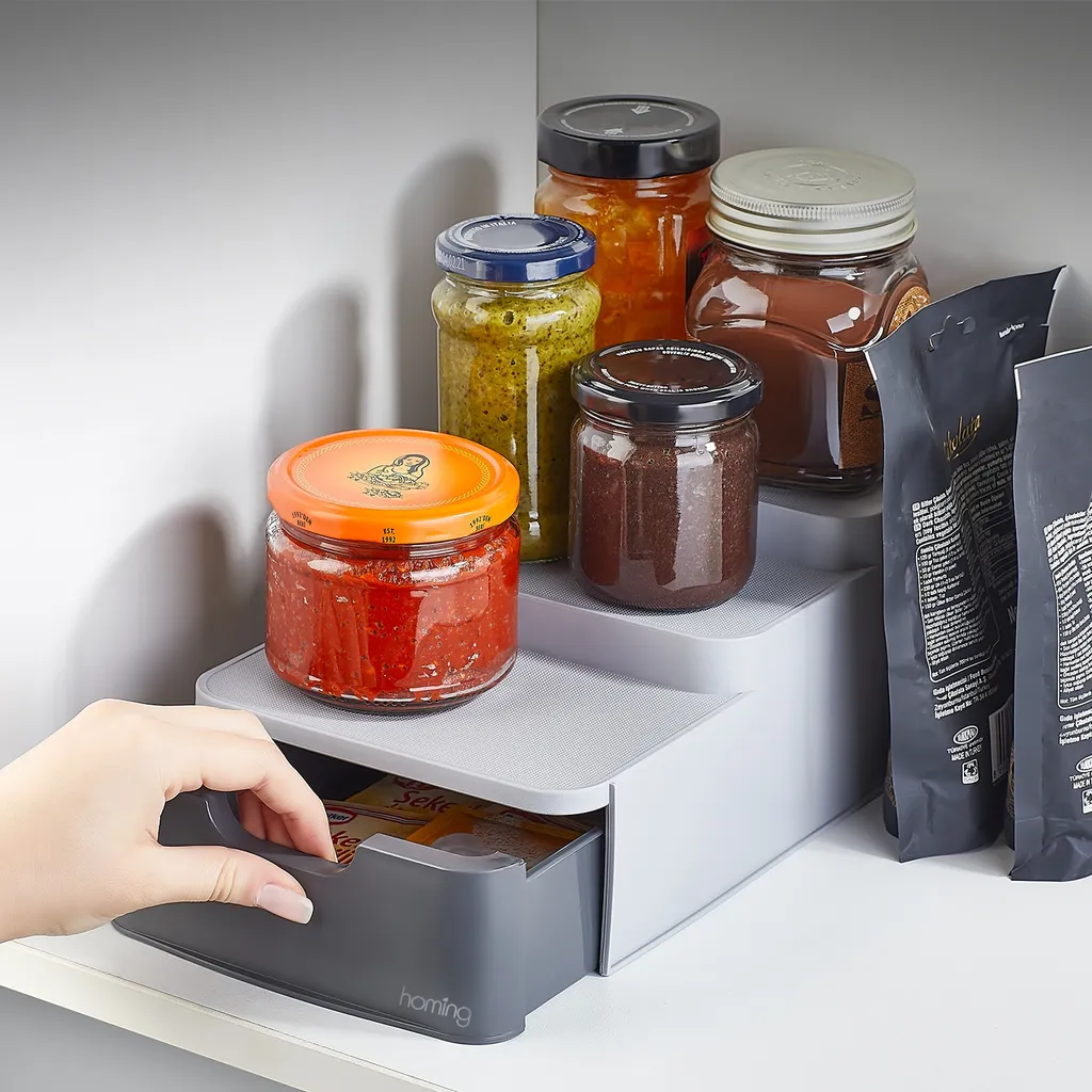 Organizer Cucina Evila Originals Leoda HBR1113 Grigio - Salvaspazio