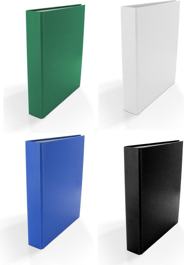 4x Ringbuch / DIN A5 / 4-Ring Ordner / Farbe: je 1x schwarz, blau, grün, weiß