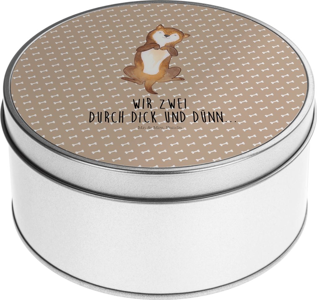 Mr. & Mrs. Panda gebäckdose Hund Streicheln - Hundeglück - Geschenk, Metalldose, Vorratsdosen, Erinnerungsbox, Treu, Metallbox, Hunde, Keksdose, ...