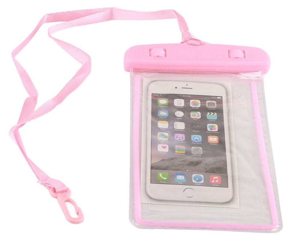Wasserdichte Handy-Trockentasche, universelle Handytasche für Unterwassertauchen, leuchtend rosa