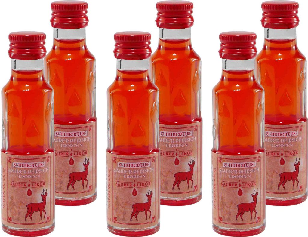 St. Hubertus Saurer Pfirsich-Tropfen (24 x 0,02L) Produktbild 