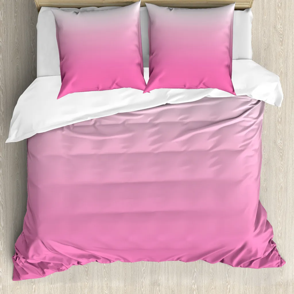 Copripiumino ABAKUHAUS Ombre Rosa e Bianco 155x220 - Anti-acaro