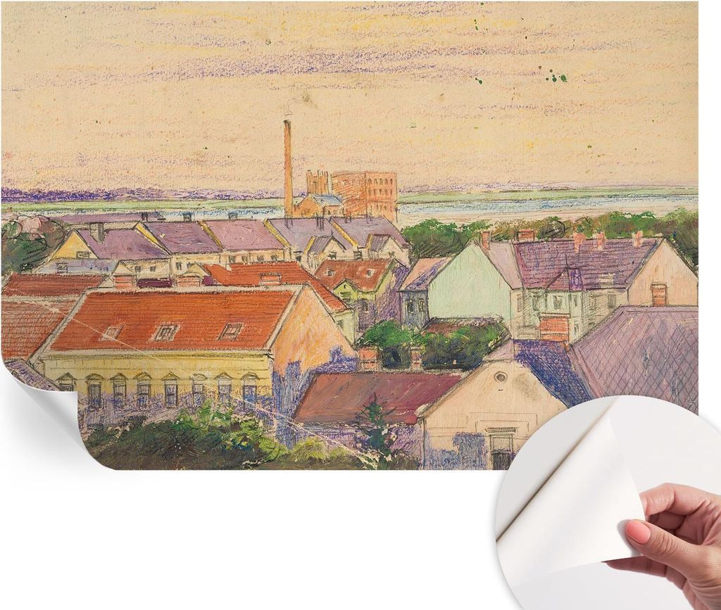 Selbstklebende Wandtapete - Dekorative Tapete für Wohnzimmer - Klebefolie für Wandbilder - Tapetenfolie für Wanddekoration - 104x70 cm - Stadtd...