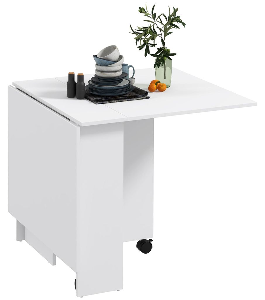 Platzsparender Klapptisch mit 2 ausklappbaren Tischplatten Produktbild 