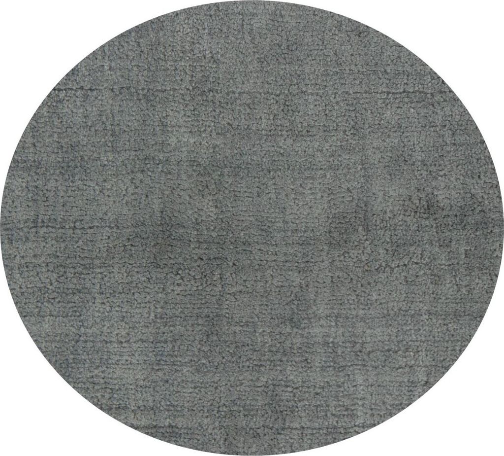Casa Padrino Luxus Wohnzimmer Teppich Grau Ø 280 cm - Runder Viskose Teppich - Luxus Qualität - Wohnzimmer Deko Accessoires