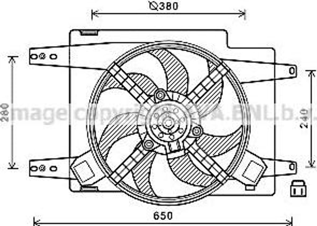 AVA AL7522 Kühlerlüfter OE 46533710 kompatibel mit Alf. 156, Kappa, Lybra