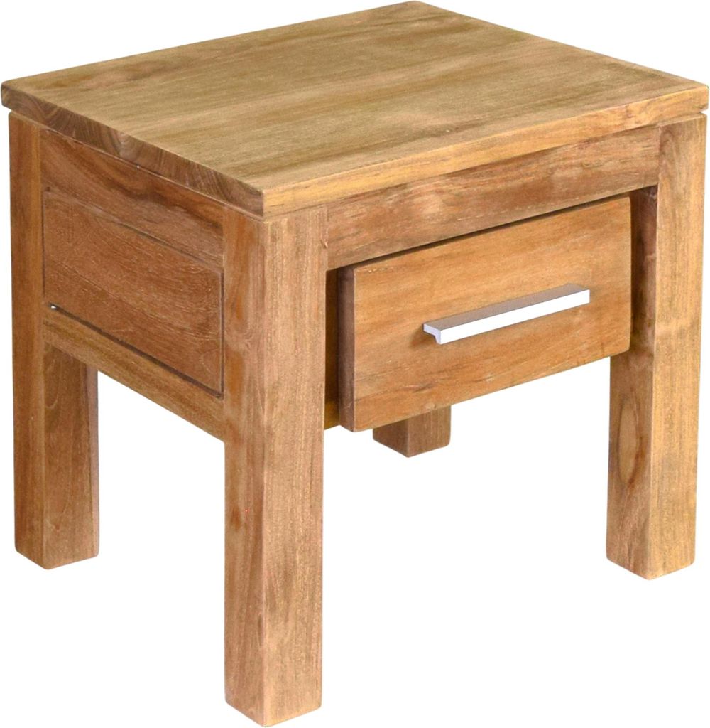 Teako Design Beistelltisch Norra Teakholz Massiv Wetterfest 40x40x35 cm