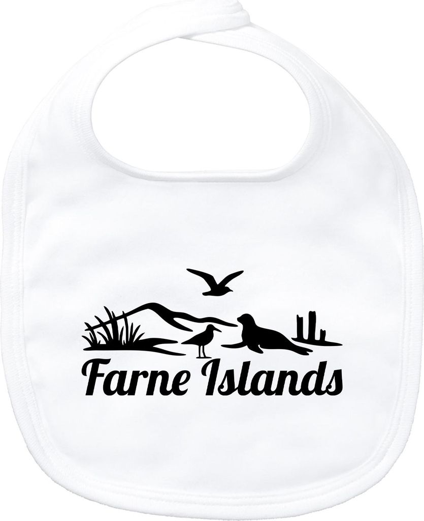 Huuraa Baby Lätzchen Farne Islands Vereinigtes Königreich White Klettverschluss Baumwolle Latz Geschenkidee