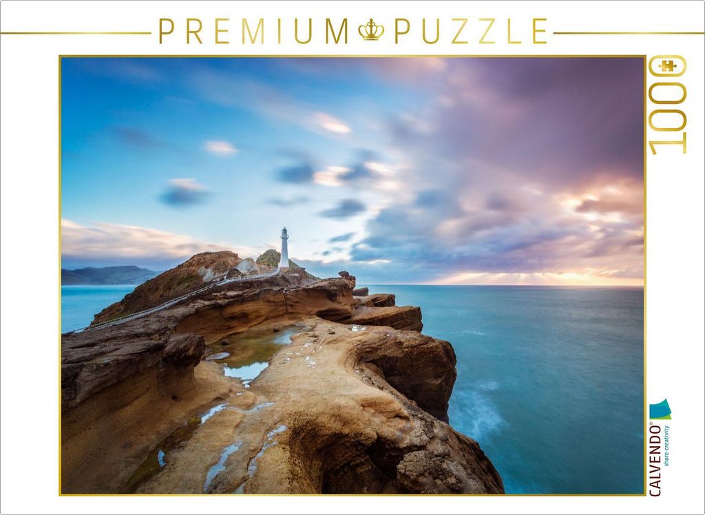 CALVENDO Puzzle Leuchtturm von Castlepoint, Region Wellington 1000 Teile Puzzle quer | 1000 Teile Lege-Größe 64x48cm Foto-Puzzle für glückliche...