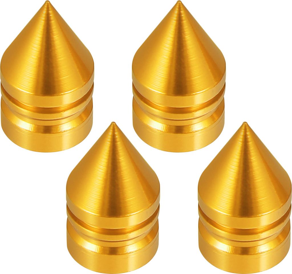 4 Stück Autoreifen Staubdichte Kappen Turmform Luftventil Goldton