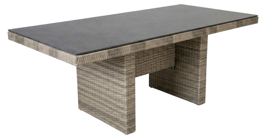 Gartentisch Topeka Esstisch Wangentisch 200x100x75cm Spraystone Tischplatte