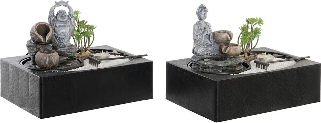 Fontaine Bouddha contre le Stress Ambiant Résine Zen 29 cm - Pack de 2