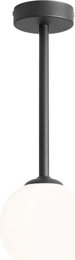 Deckenleuchte Metall Glas B: 14 cm Schwarz Weiß E14 Kugelschirm rund Modern