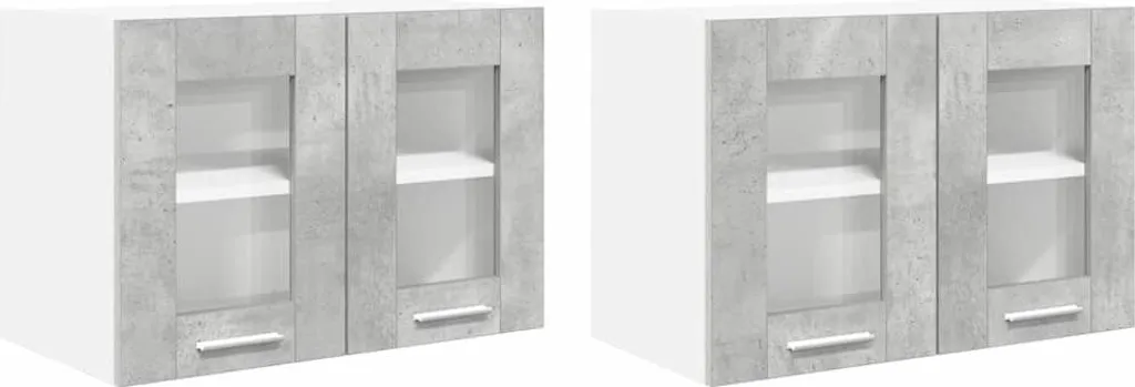 SYFAX™ Armadio pensile con porta 2 pcs Grigio cemento 60 x 31 x 40 cm
