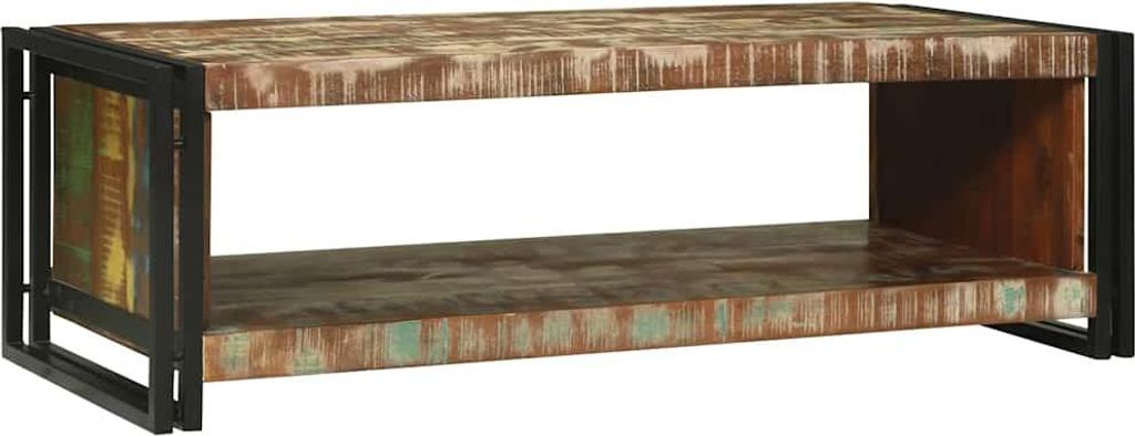 Couchtisch 120 x 50 x 38 cm Massives upgecyceltes Holz