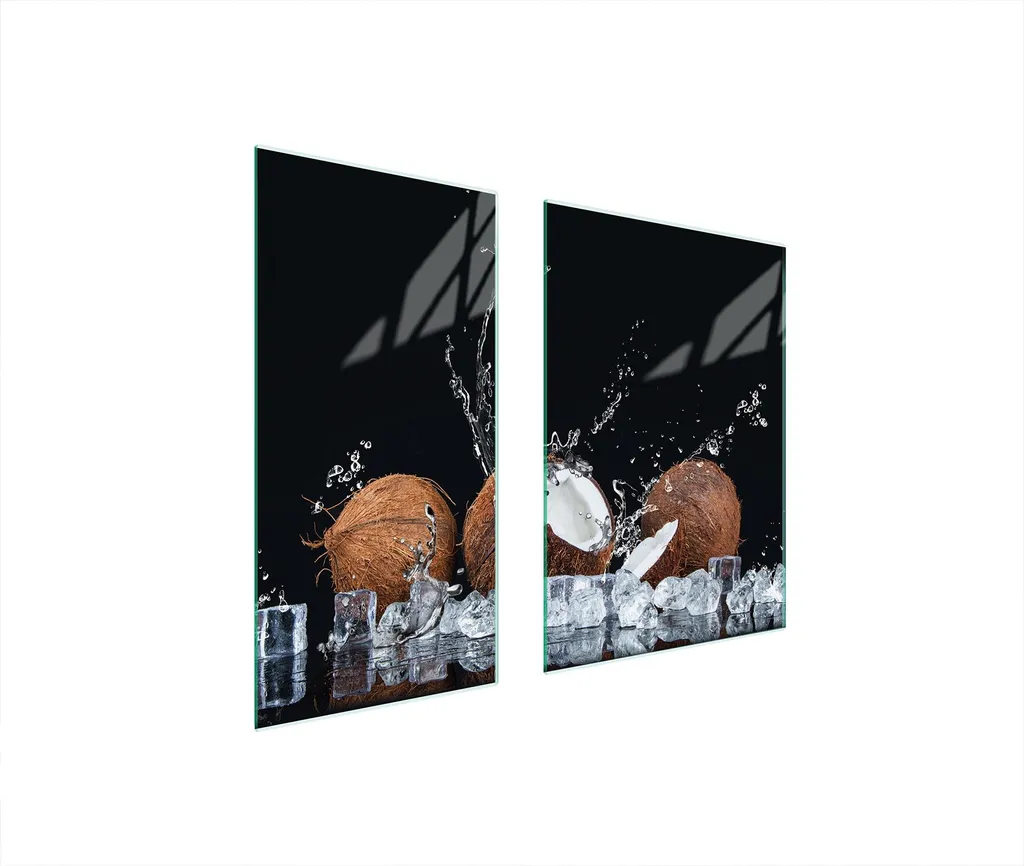 Piastre copri fornelli 2 pezzi 75x52 Copri piano cottura in ceramica tagliere in vetro cocco nero