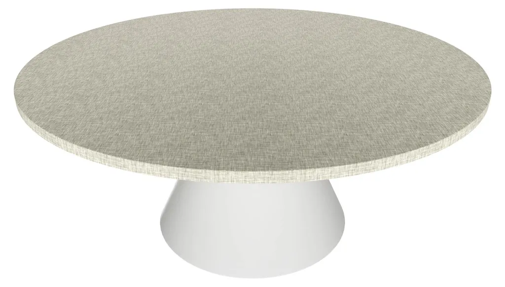 Table Ronde 120cm avec Base Conique Métal et Plateau Stratifié Gris Artù