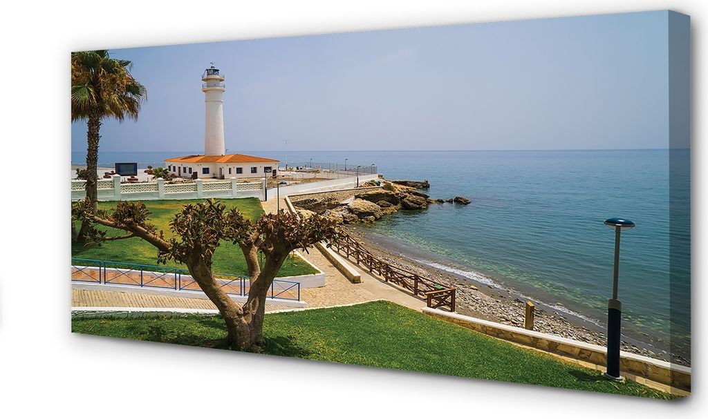 Leinwandbild 100x50 Wandkunst Spanien Küste Leuchtturm