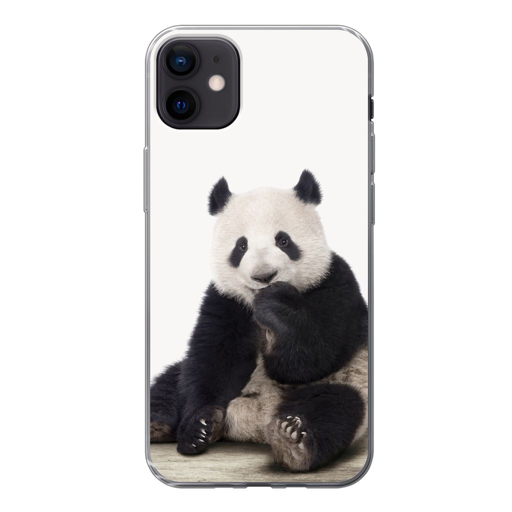 MuchoWow Handyhülle Schutzhülle Hülle für iPhone 12 mini Panda - Tiere - Jungen - Mädchen - Pandabär Silikon Softcase Handy Hülle - Bild
