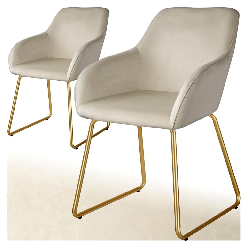 Esszimmerstühle aus Samt, 2er Set, Armlehnstuhl für Esszimmer, Sessel für Wohnzimmer, Schminktischstuhl, Küchenstuhl, Sessel für Schlafzimmer,...