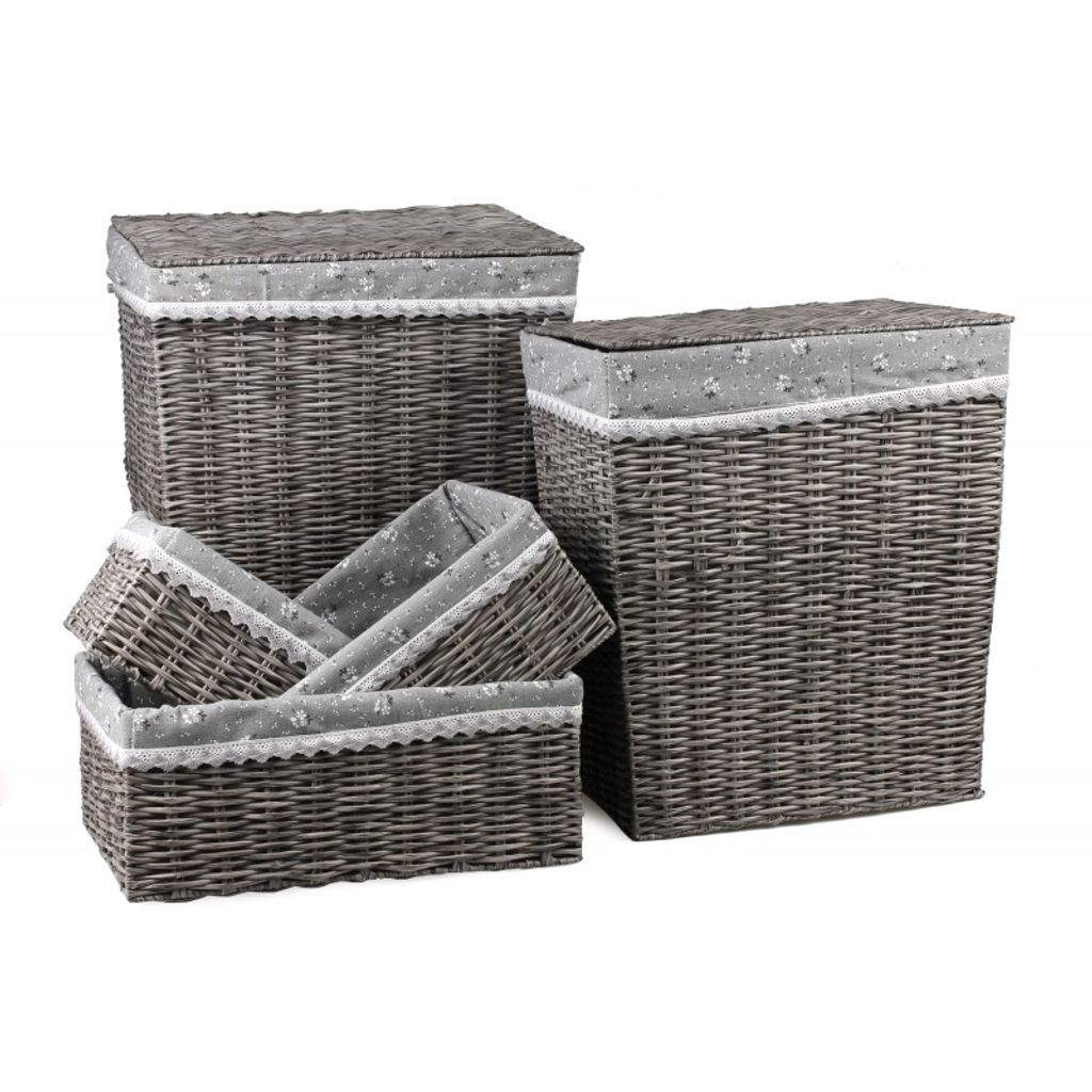 Ensemble de deux paniers à linge avec trois tiroirs Image du produit 