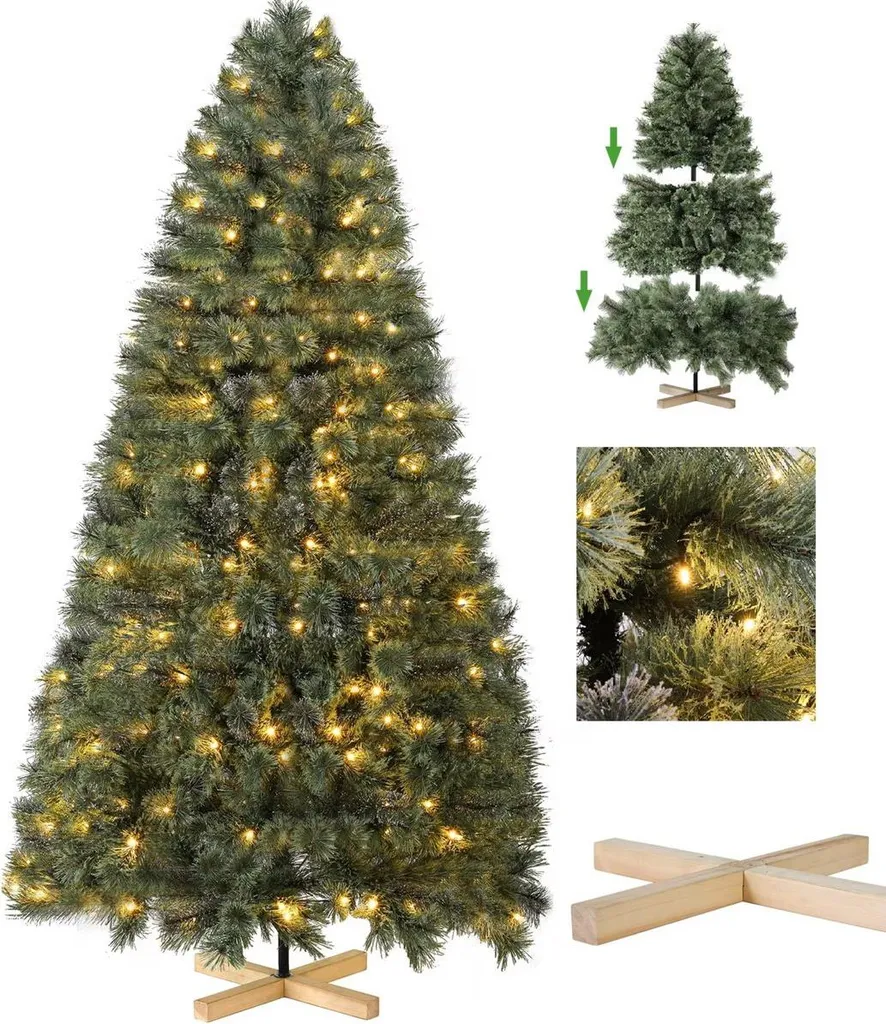 Sapin de Noël artificiel 180cm Spar avec LED intégrées et 510 branches