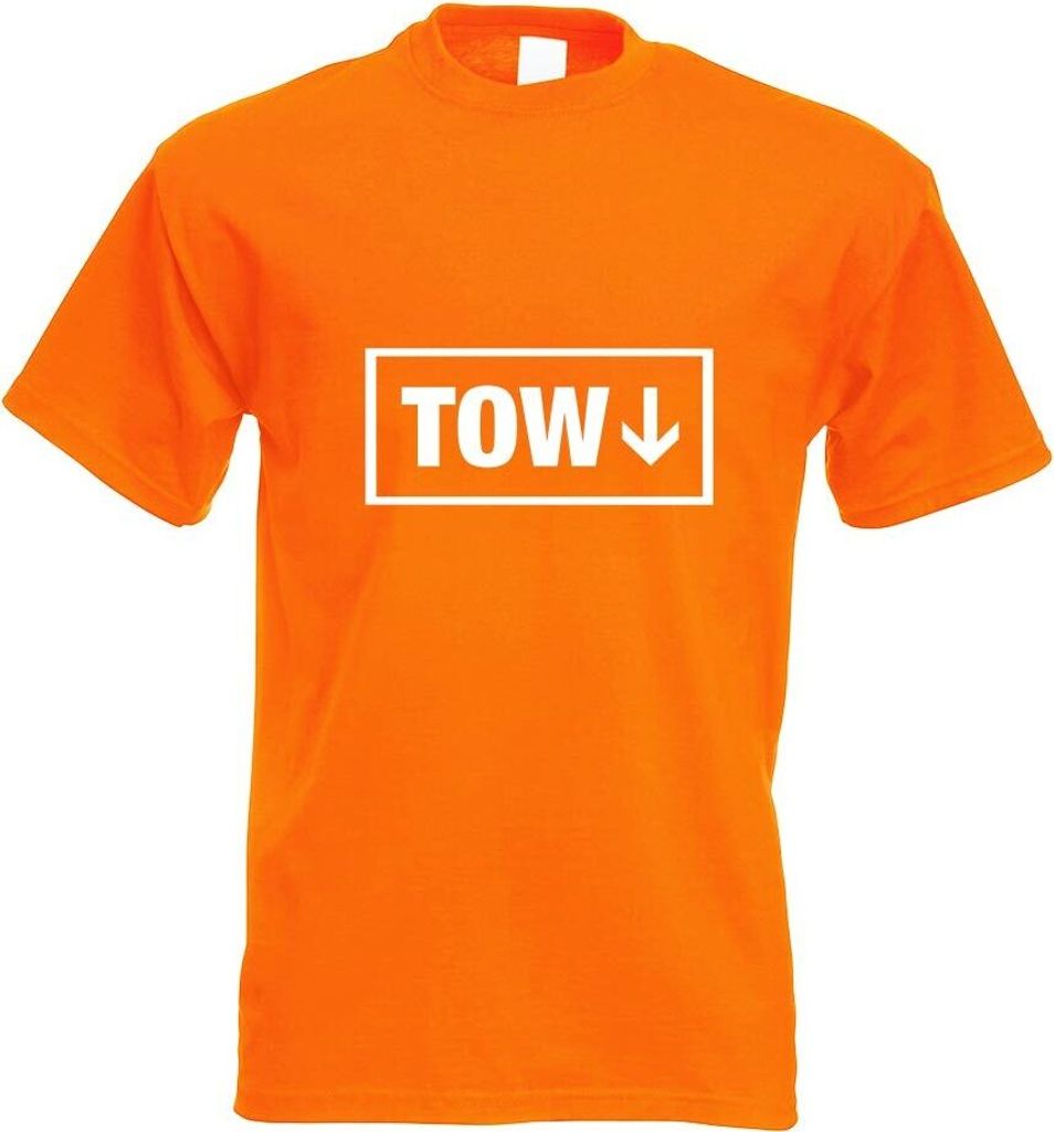 Kiwistar - T-Shirt - orange - Tow Motiv Bedruckt Funshirt Design Print - mit Motiv Bedruckt - Funshirt Design - Sport - Freizeit - Herren - M