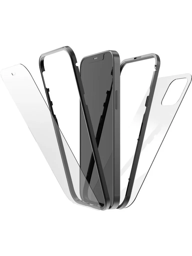 Évitez les bris d'écran : Coque 360° iPhone 13 Black Rock Noir Glass
